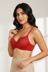 Zivame Padded Wired 3/4Th Coverage T-Shirt Bra - Sundried Tomato — thumbnail 4